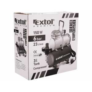 Kompresor bezolejový, 150W, 600kPa, 3l, Extol Premium 8895300