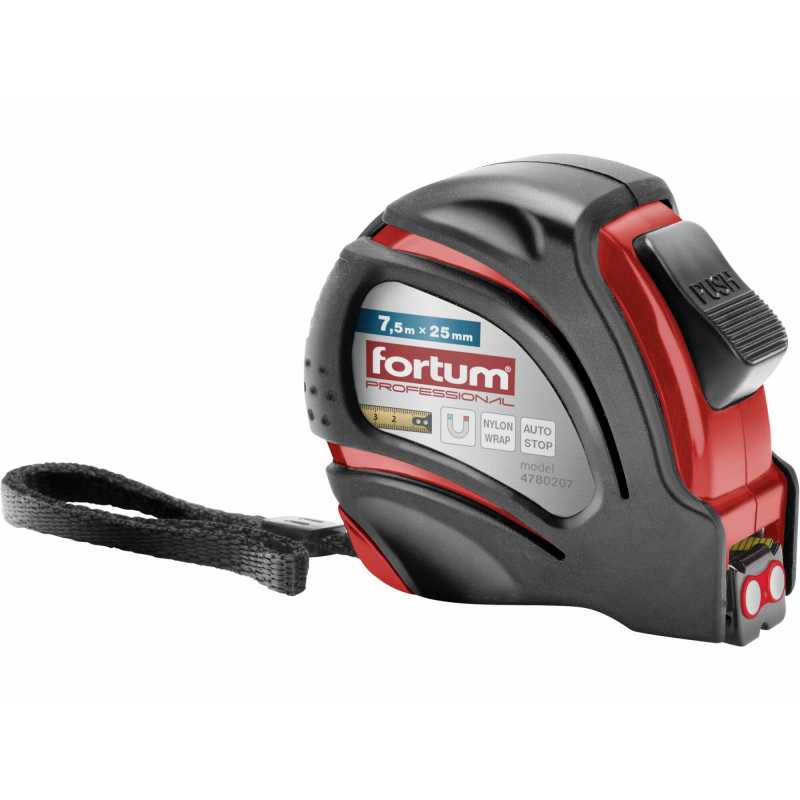 Meter zvinovací, 7,5m, šírka pásu 25mm, FORTUM 4780207
