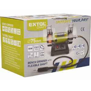 Brúska stolová dvojkotúčová s priamou brúskou, príkon 120W, 75mm, Extol Craft 410112