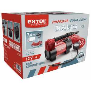Kompresor do auta CC 160 12V 6,9bar 3m Extol Premium 8864001