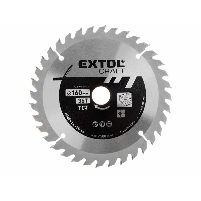 Kotouč pilový s SK plátky 160x1.4x30mm 36Z, Extol Craft 19104
