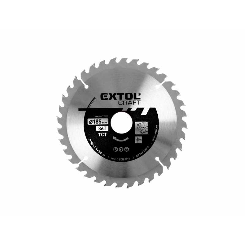 Kotúč pílový s SK plátkami 185x1.6x20mm 36Z, Extol Craft 19107