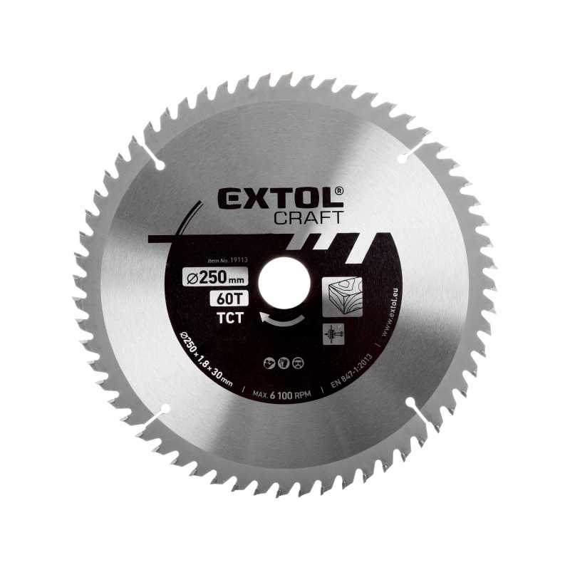 Kotúč pílový s SK plátkami 250x2.0x30mm 60Z, Extol Craft 19113