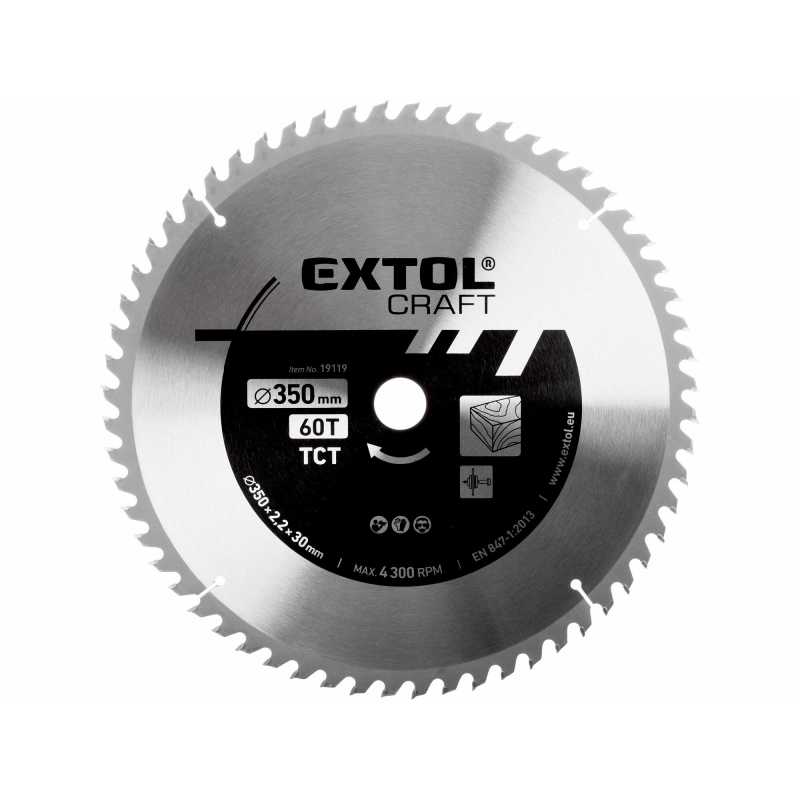 Kotúč pílový s SK plátkami 350x2.5x30mm 60Z, Extol Craft 19119