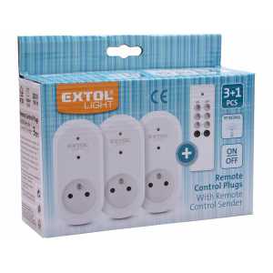 Zásuvka diaľkovo ovládaná RF, 3ks, Extol Light 43801