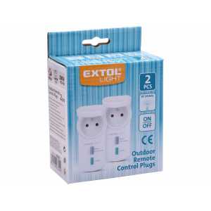 Zásuvka diaľkovo RF ovládaná, 2ks, exteriérová, Extol Light 43803