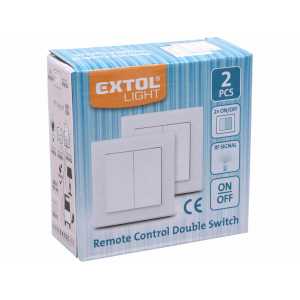 Vypínač nástenný s diaľkovým ovládaním 2ks, Extol Light 43822