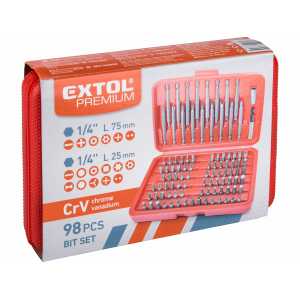 Bity atypické, 98-dielna sada, Extol Premium 8819649
