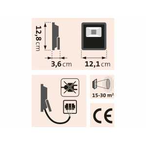 Svietidlo 10W, 10x LED, 650lm, IP65, Extol Craft 43221