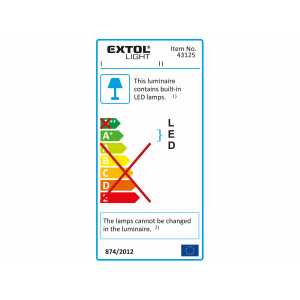 Svietidlo nabíjateľné LED, 20W, 1400lm, 4400mAh, Extol Craft 43125