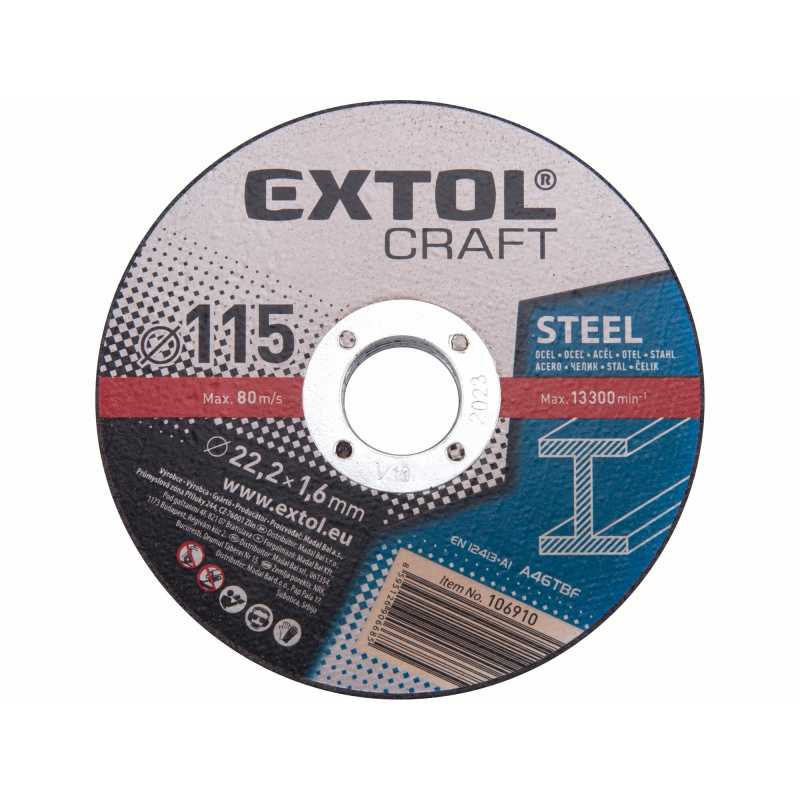 Kotouč řezný na kov 5ks 115x1.6mm, Extol Craft 106910