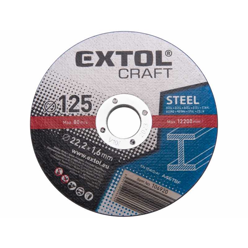 Kotúč rezný na kov 5ks 125x1.6mm, Extol Craft 106920
