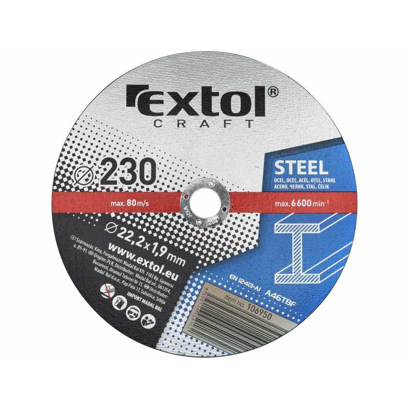 Kotúč rezný na kov 5ks 230x1.9mm, Extol Craft 106950
