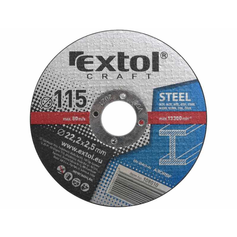 Kotouč řezný na kov 5ks 115x2.5mm, Extol Craft 108010