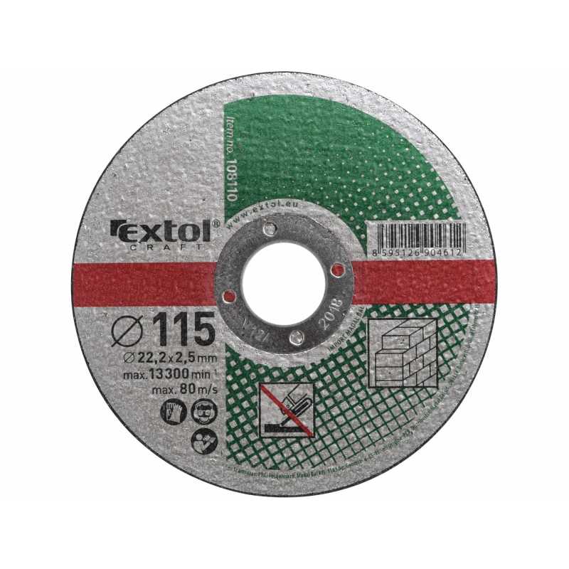 Kotouč řezný na kámen 5ks 115x2.5mm, Extol Craft 108110