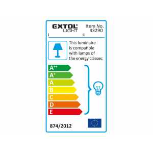 Svítilna pracovní IP20, max. 60W, 230V, 5m kabel, Extol Craft 43290
