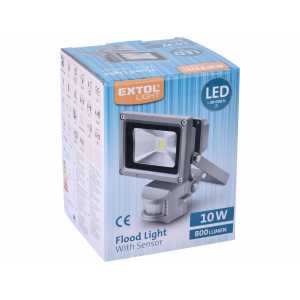 Svietidlo LED s pohybovým senzorom, 10W, 800 lúm, Extol Craft 43211