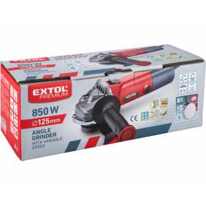 Brúska uhlová 850W s reguláciou otáčok, Extol Premium 8892014