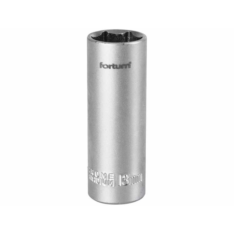Hlavica nástrčná, 1/4'', 13mm predĺžená, Fortum, 4701526