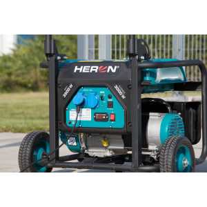 Elektrocentrála rámová benzínová 1F, 3,5kW/230V, podvozok, HERON 8896140