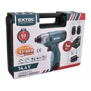Aku rázový uťahovák 14,4V, 2x aku 1,5Ah Li-ion, 120Nm, Extol Industrial 8791250