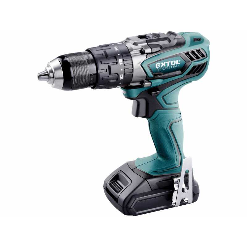 Akumulátorový skrutkovač s príklepom 18V 2Ah, Extol Industrial 8791110