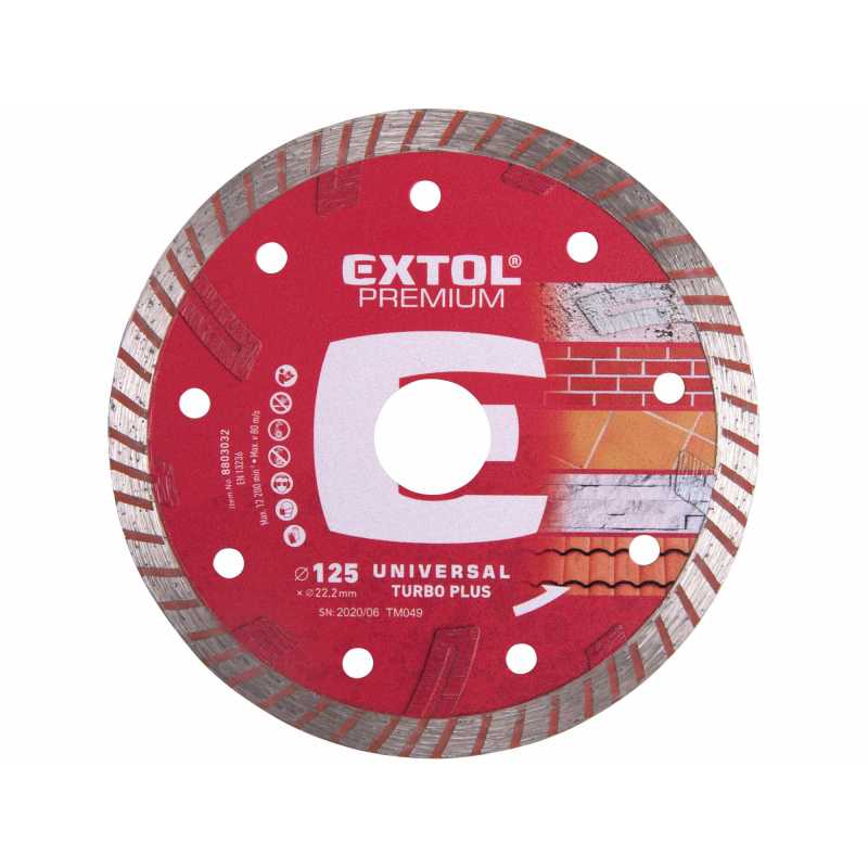Kotouč řezný diamantový, 125mm, Extol Premium 8803032