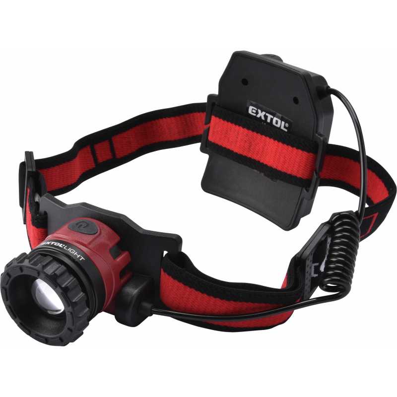 Čelovka CREE XPL LED, 450lm, 3,7V Li-Po 2,4Ah, USB, Extol Craft 43190