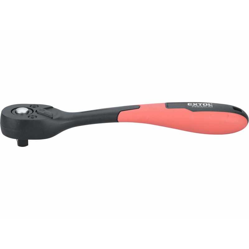 Račňa 1/4" vyhnutá poplastovaná 72-zubová, Extol Premium 8816408