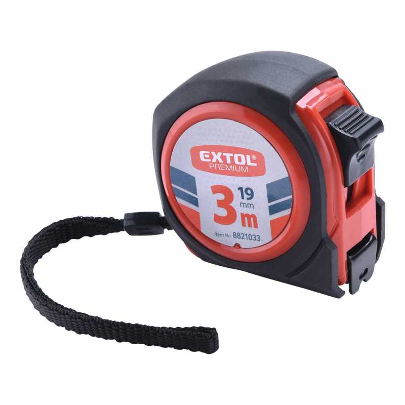 Metr svinovací pogumovaný, 3m/19mm, 1xbrzda, Extol Premium 8821033