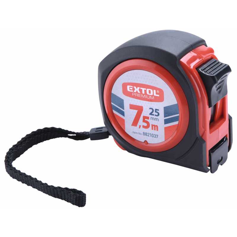 Metr svinovací pogumovaný, 7,5m/25mm, Extol Premium 8821037