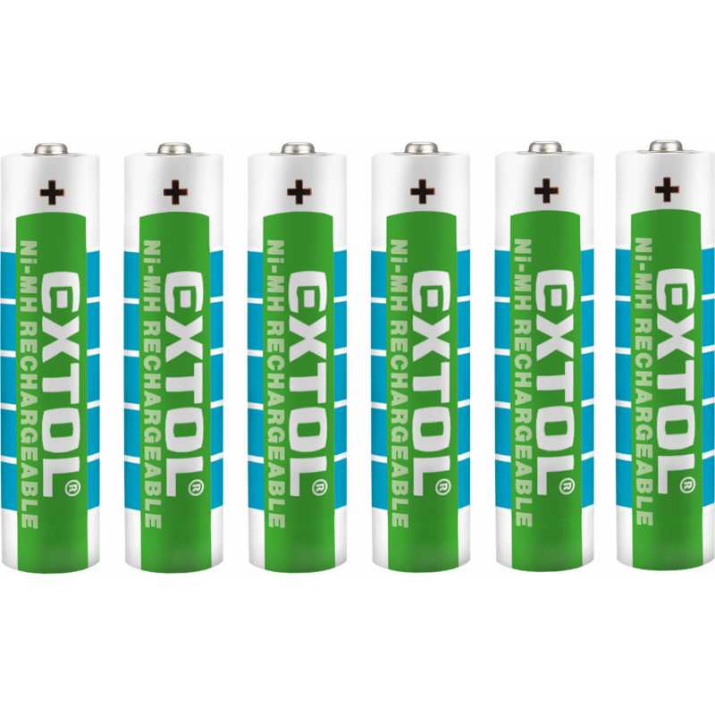 Baterie nabíjecí AAA, NiMH 1000mAh 4+2ks, Extol Energy 42060