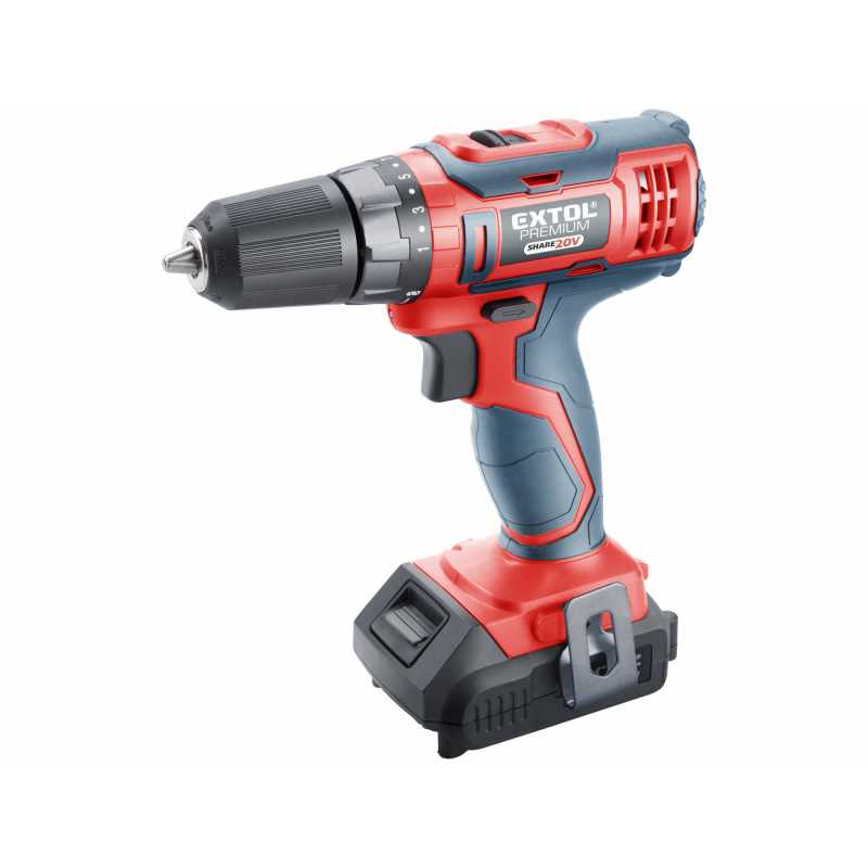 Vŕtačka aku 20V, 2x akumulátor, kufor, EXTOL PREMIUM 8891802