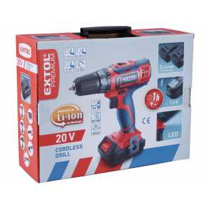 Vŕtačka aku 20V, 2x akumulátor, kufor, EXTOL PREMIUM 8891802