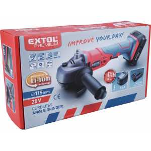 Brúska uhlová aku 20V, 1x akumulátor 2Ah Li-ion, EXTOL PREMIUM 8891840