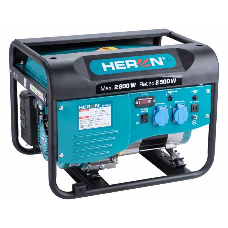 Elektrocentrála rámová benzínová, 1F, 2,8kW/230V, HERON 8896416