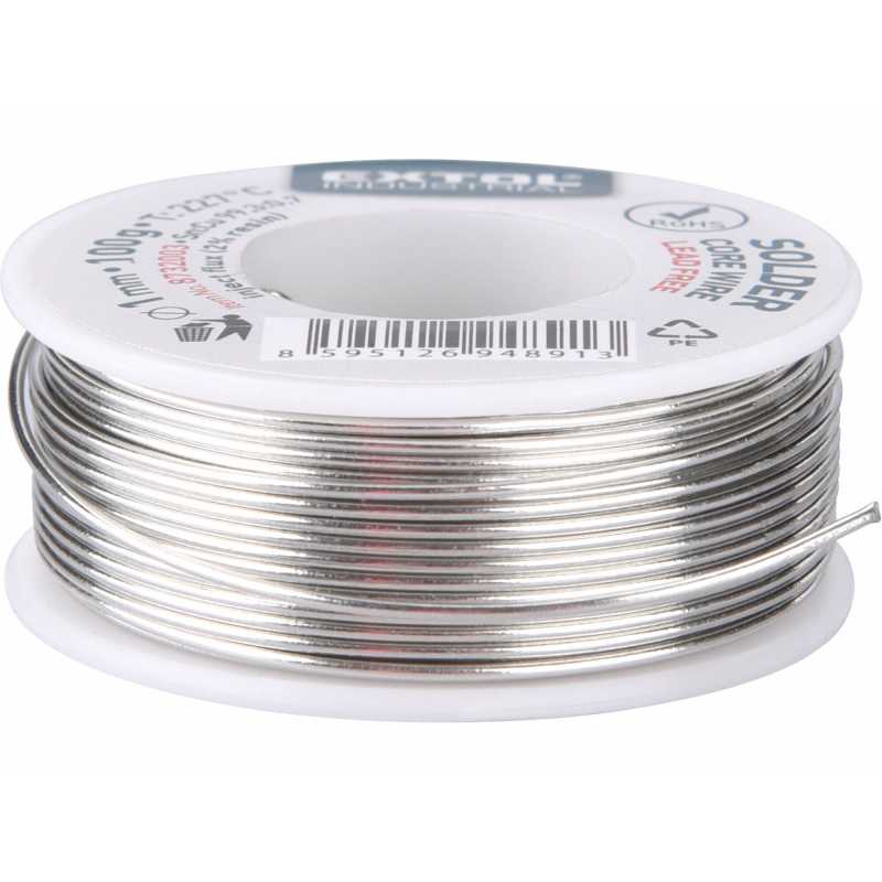 Cín pro pájení, 100g, pr. 1mm, Extol Idustrial 8732003