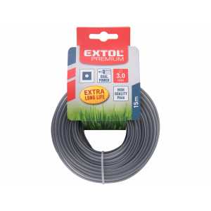 Lanko do kosačky 3,0mm, 15m, štvorcový profil, nylón, PA66, Extol Premium 8870915