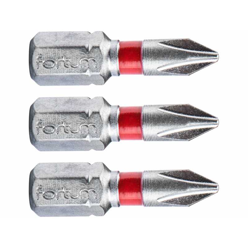 Bit krížový 3ks, PH 1x25mm, S2, FORTUM 4741201