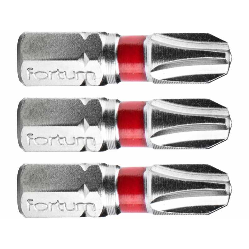 Bit krížový 3ks, PH 3x25mm, S2, FORTUM 4741203