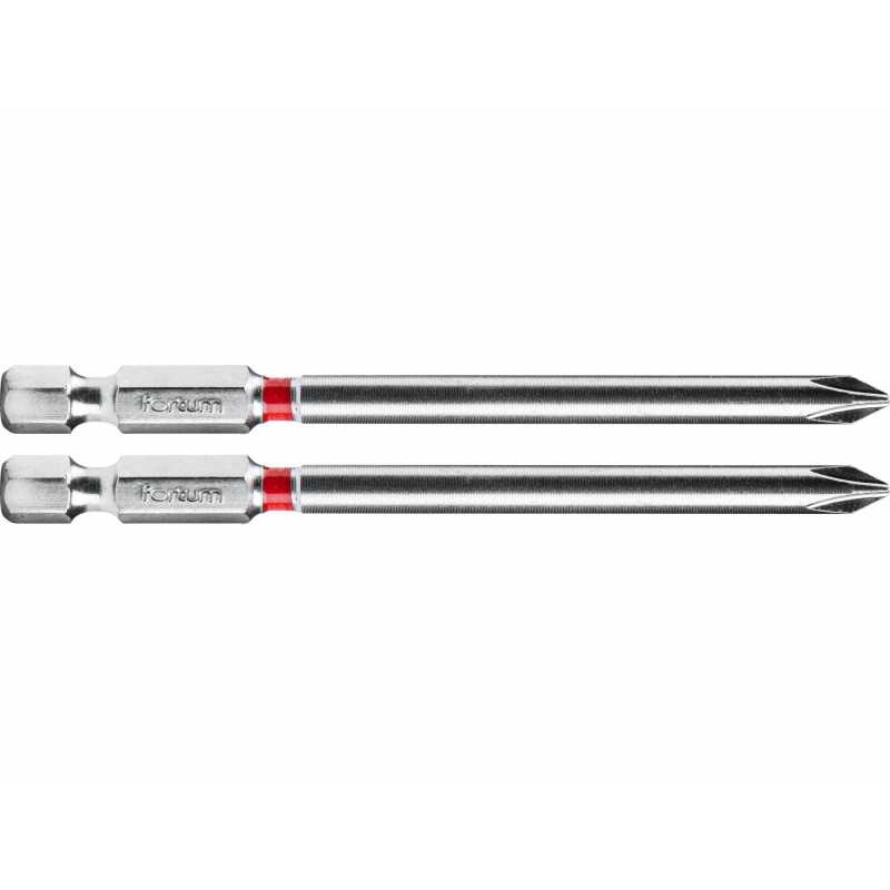 Bit křížový 2ks, PH 1x90mm, S2, FORTUM 4741221