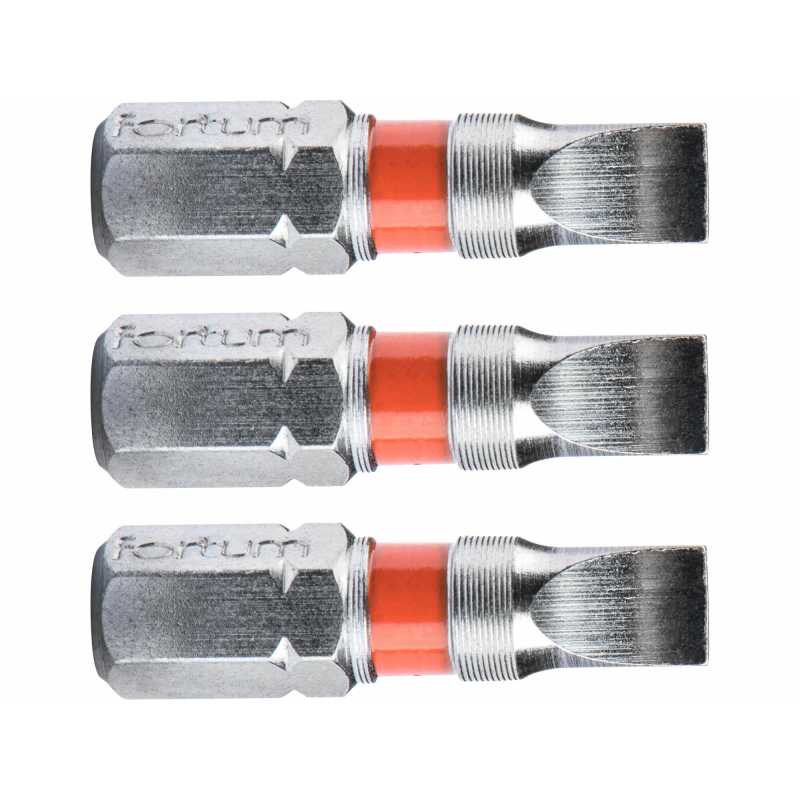 Bit plochý 3ks, 5x25mm, S2, FORTUM 4741105
