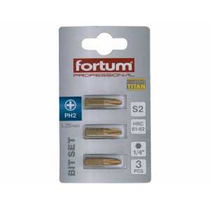 Bit krížový 3ks, PH 2x25mm, S2, FORTUM 4741272