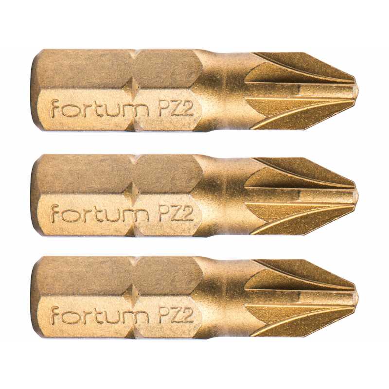 Bit krížový 3ks, PZ 2x25mm, S2, FORTUM 4741372