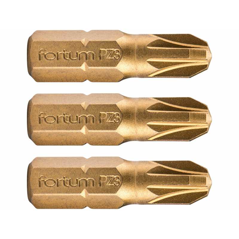 Bit krížový 3ks, PZ 3x25mm, S2, FORTUM 4741373