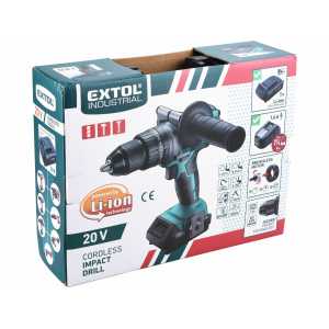 Vŕtačka aku s príklepom 20V, EXTOL INDUSTRIAL 8791800