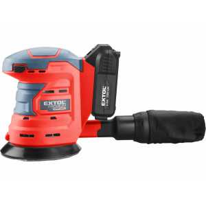 Brúska excentrická aku 20V, 1x akumulátor, 125mm, EXTOL PREMIUM 8891846