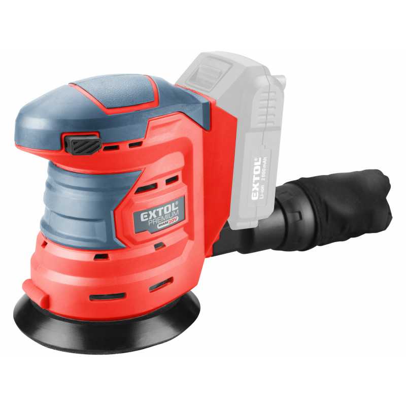 Brúska excentrická aku 20V, bez aku a nabíjačky, 125mm, EXTOL PREMIUM 8891847
