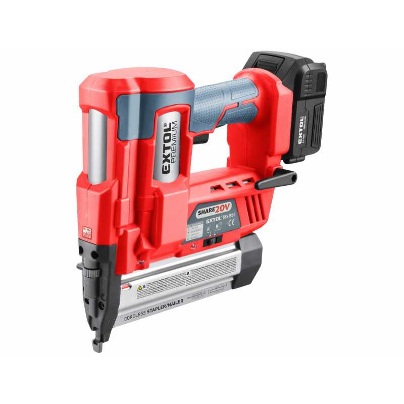 Hřebíkovačka / sponkovačka aku 20V, 1x akumulátor 2Ah, EXTOL PREMIUM 8891860