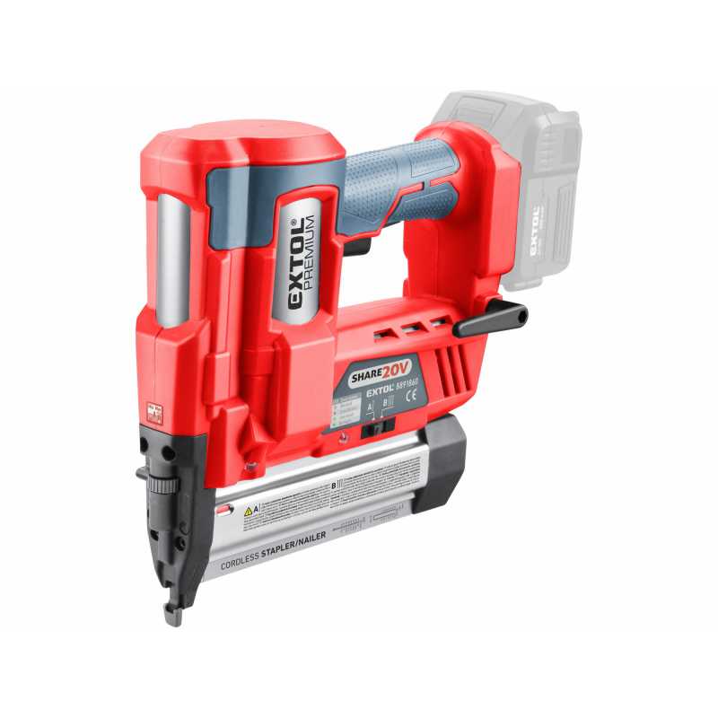 Hřebíkovačka / sponkovačka aku 20V, bez aku a nabíječky, EXTOL PREMIUM 8891861